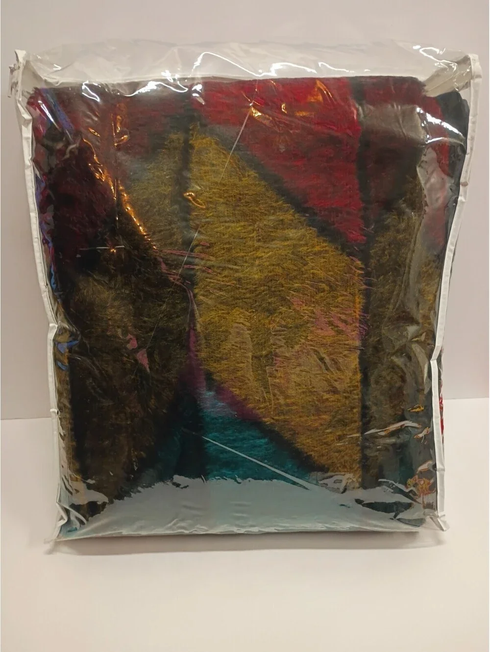 Vintage NOS Biederlack Blanket Throw Stained Glass Retro 80
